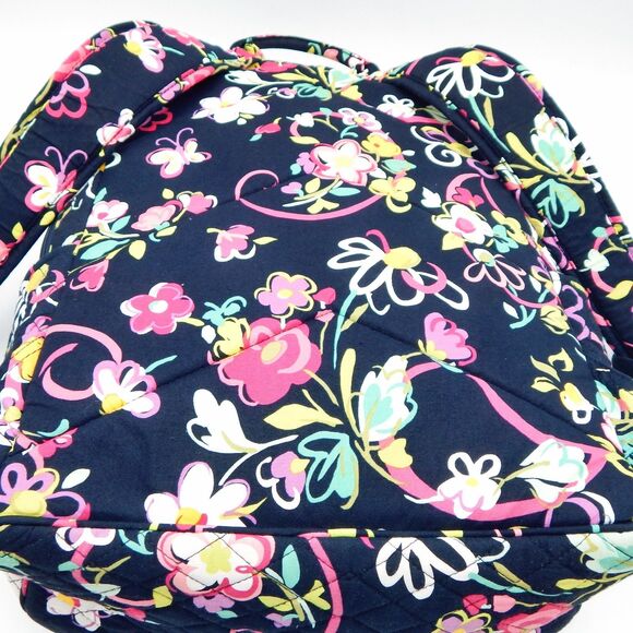Vera Bradley Backpack Pretty Posies Navy Pink Multi Floral Quilted Laptop main image 4